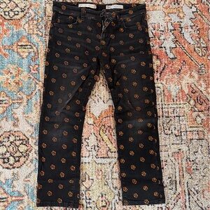 Black Jeans with copper embroidery